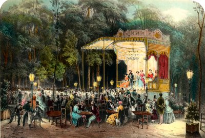 The Cafe des Ambassadeurs aux Champs Elysees Engraving from 1853 Private collection 作： Unknown artist