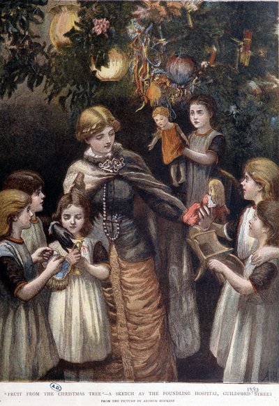 貧しい子供たちのクリスマスツリー、ロンドン、19世紀後半 作： Unknown artist