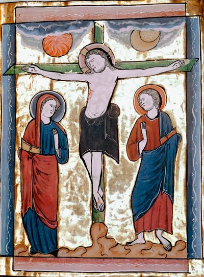 磔刑の細密画 「Liber Psalmorum um um calendario」または「Psaltier à l