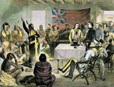 アメリカのインディアン戦争-「シッティング・ブル」 1877年10月、イギリス領ウォルシュ砦でのシッティング・ブルとバッファロー・ビルとの協議会-シッティング・ブルとバッファロー・ビル。との戦争中、イギリス領のフォート・ウォルシュでのシッティング・ブル協議会 作： Unknown artist