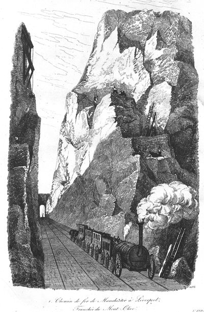 リバプールからマンチェスターへの鉄道オリーブ山の塹壕 作： Unknown artist