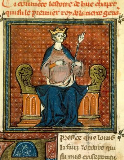 988年のユーグ・カペ（941-996）の儀式 13～14世紀の写本からのミニチュア。パリ、B.N. 作： Unknown artist