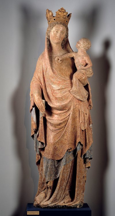 聖母と子のアノニマス彫刻（14世紀）。 作： Unknown artist