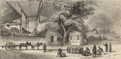 1861年のパリのワイン倉庫-カーヴ-。 作： Unknown artist