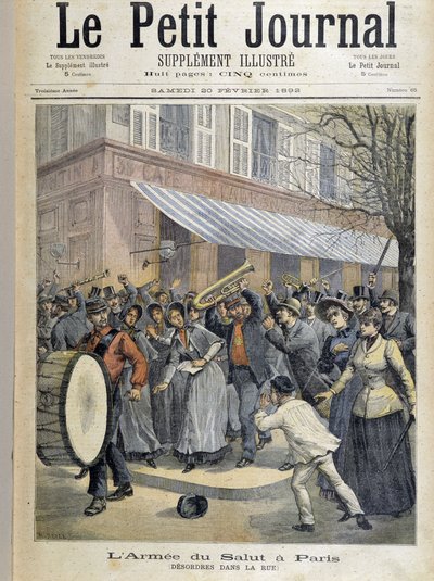 パリの救世軍（路上の乱れ）-1892年2月20日付「Le Petity Journal」にて 作： Unknown artist