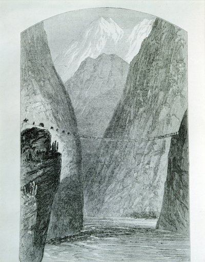 Silta Apurimac-joen yli, kaiverrus. Peru 作： Unknown artist