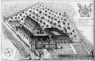 クロ・ド・ヴージョの建物（コート・ダルモール、21）、古代のエングレーヴィングによる。"Le Journal de la jeunesse "に掲載された版画 作： Unknown artist