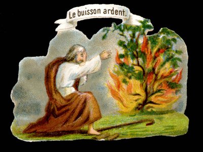 The burning bush - Popular image.19世紀のクロモリトグラフ。 作： Unknown artist