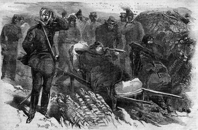 1868年04月13日、エチオピアのマグダラ攻略：ロバート・コーネリス（コーネリアス）・ネイピア将軍（1810-1890）の部隊がアビシニアの要塞を襲撃 - 1868年、マグダラ前のネイピアとそのスタッフたち 作： Unknown artist