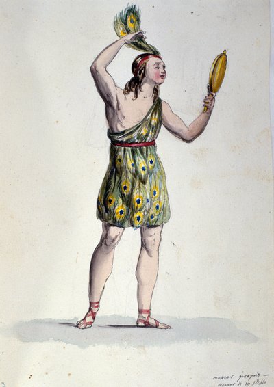 オーストリアの作曲家Franz Xaver Sussmayr (1766-1803)のバレエ「Il noce di Benevento」に登場する「Clean Love」を解釈するキャラクター。19世紀のイラスト 作： Unknown artist