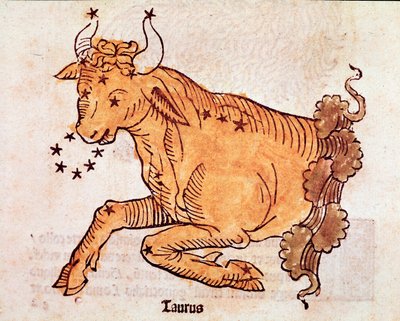 牡牛座 Detail comes from "Poeticon astronomicon" attributed by the Roman historian Hygin (Gaius Julius Hyginus) (1st century BC) (Bull constellation, from "Poeticon astronomicon" attributed to Hyginus (1st century BC)) 1482 Ven 作： Unknown artist