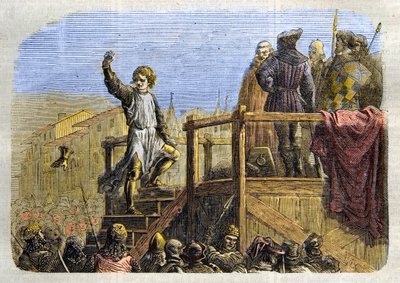 Conradin (or Conrad of Hohenstaufen) King of Sicily and Duke of Swabia (1252-1268) by Charles of Anjou after the battle of Tagliacozzo in 1268」（最後のシュタウファー家のシチリア王であるConradin (or Conrad the younger)の処刑、下記 作： Unknown artist