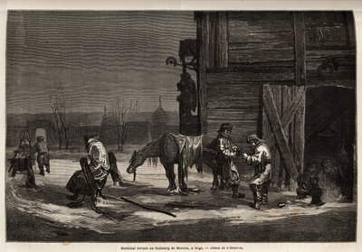 モスクワ郊外にあるフェラン・マレシャル。アンリエが1851年から54年にかけてロシアのバルト地方を旅行した際に描いたもの。エドゥアール・シャルトン編集の「世界旅行」に掲載された版画 作： Unknown artist