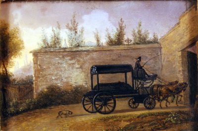 オーストリアの作曲家ヴォルフガング・アマデウス・モーツァルト(1756-1791)のウィーンでの葬儀の様子。匿名の絵。ミラノ・スカラ座博物館 作： Unknown artist