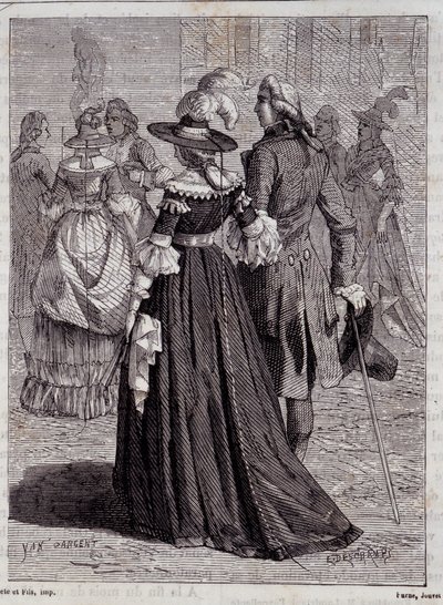 1778年のパリの貴婦人たちの稲妻帽子 - ルイ・フィギエの「科学の驚異」に掲載されている。 作： Unknown artist