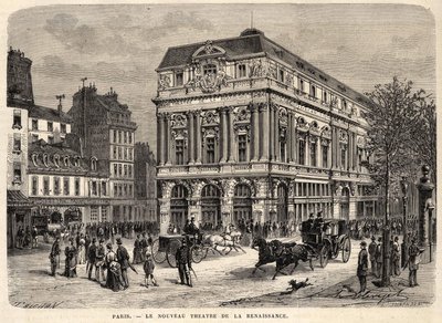1873年、パリの新ルネッサンス劇場。 作： Unknown artist