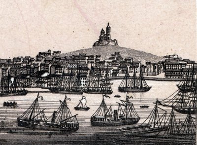 世界図絵168景」に描かれたマルセイユの旧港 未発表（19世紀後半 作： Unknown artist