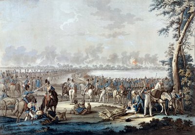 ワグラムの戦いの最中の1809年6月7日のドナウ川の流れ 19世紀のパリ、Musee de l