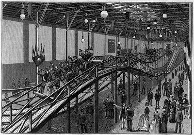 1888年、パリのカプシーヌ大通りのジェットコースター。ネイチャー」ではRevue des sciences et de ses applications aux arts and a