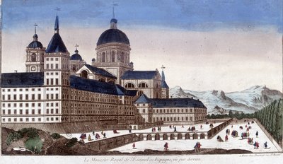 スペインのエスクリアル（Escorial）の王室修道院を後ろから見たところ。 作： Unknown artist