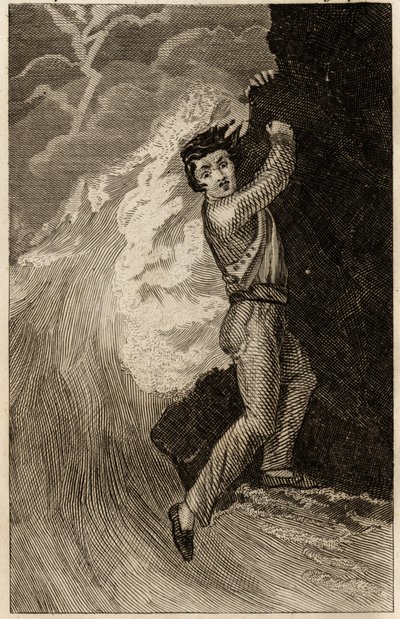 ダニエル・デフォー（1660-1731）の「ロビンソン・クルーソーの冒険」に挿入された版画「ロビンソン・クルーソーの難破船」、la librairie d