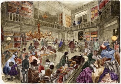 1860年、パリのイタリヤン通りにあった書店ヌーベルの店舗。 作： Unknown artist