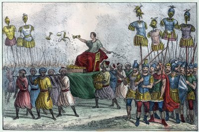 ビザンチン帝国の将軍ベリサリウス（505〜565年）の勝利。533-534年にヴァンダル人から北アフリカを占領する。Léon Galibertの "L