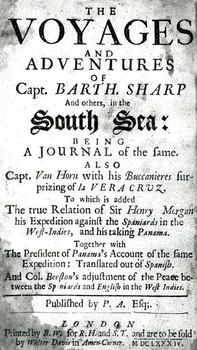 キャプテン・バーソロミュー・シャープらの南海での航海と冒険（1684年頃 作： Unknown artist