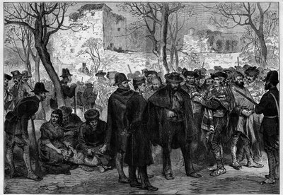 第三次カーリスト戦争（1872年〜1876年）。グラナダのアルハンブレでのカーリストの捕虜。 作： Unknown artist