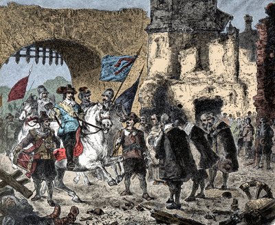 三十歳の頃。ザクセン・ワイマール（Saxony-Weimar）の将軍ベルナルド（1604-1639）がブライザッハ（ドイツ）で勝利した間 - ワイマールのベルナルドがブライザッハに入る-。 作： Unknown artist