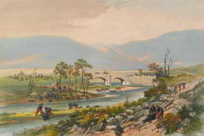 「チェルナヤの戦い後のトラクティル橋」、1855 作： Unknown