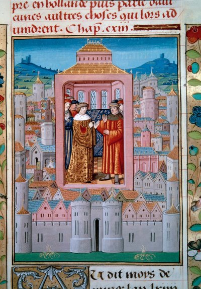 1465年10月5日、ルイ11世とシャルル・ド・シャロレ（後のシャルル・ザ・テメレール）との間で結ばれたコンフラン条約により、貴族の反乱や公益連盟が終結した。15世紀のEnguerrand de Monstrelet（1400-1453）による「モンストレ年代記」のミニチュア 作： Unknown artist