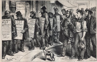 アメリカ：飲酒防止連盟に代わって抗議活動を行う 1875年 作： Unknown artist
