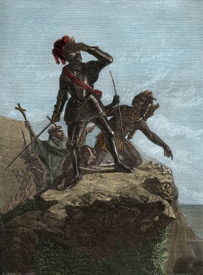 VASCO NUNEZ de BALBOA (1475-1519) - スペインの探検家 - バルボアは1513年に太平洋を発見した - Conquete de l