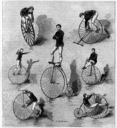 アメリカ人のダン・カナリーによるベロシペディック運動。1888年7月21日付の「La Nature: revue des sciences et de leurs applications aux arts et a l