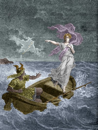 VercingetorixとDruidesse。Histoire de la magic du Monde supernaturel et de la Fatalite a travers les temps et les peuples", Furne Jouvet et Cie editeurs (1880)に掲載されています。 作： Unknown artist