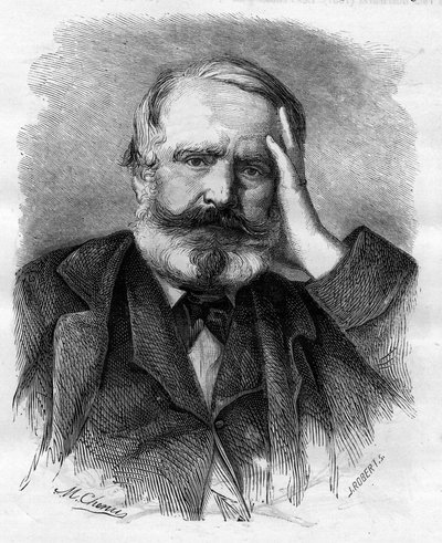 1866年、フランスの作家、ヴィクトル・ユーゴー（1802-1885）。 作： Unknown artist