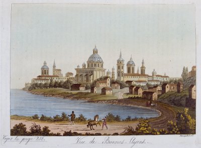 ブエノスアイレスの眺め - 古くて近代的な衣装を着た1819-1820年 by Dr. Ferrario, ed.ミラノ 作： Unknown artist