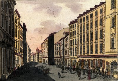 オーストリア、ウィーンのコールマルクト通りの眺め 1820年の版画 作： Unknown artist