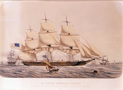 アメリカン・クリッパー・エレクトリック号の眺め。1854年のリトグラフ 作： Unknown artist