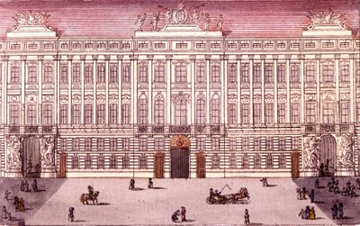 オーストリア・ウィーンの帝国議会議事堂の眺め 1820年頃の銅版画 作： Unknown artist