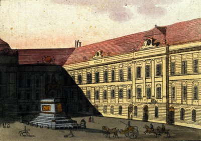オーストリア・ウィーンのヨーゼフ・プラッツ（Joseph platz）の眺め 1820年のエングレーヴィング 作： Unknown artist
