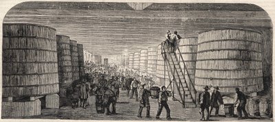 1860年、シャトー・ラフィットのワインセラーの様子 作： Unknown artist