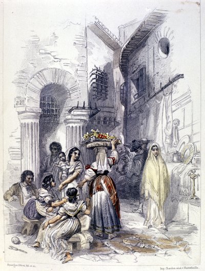 1830年のローマのゲットーの様子。 作： Unknown artist