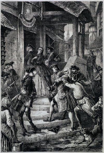 ヴォルテール（1694-1778）1753年にフランクフルトでフリードリヒ2世の命令により逮捕された - M.ギゾーによる最も古い時代から1789年までの『フランス史』の中で 作： Unknown artist