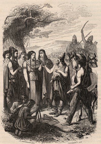 ドイツ軍での結婚式の様子。テオドール・ジュスト（1818-1888）の「Histoire de Belgique from the primitive times to the end of the regne of Leopold I」に掲載されている1868年のエングレーヴィング。個人蔵。 作： Unknown artist