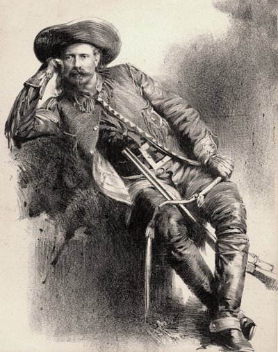ウィリアム・フレデリック・コーディ - バッファロー・ビルとして知られる - バッファロー・ビル（1846-1917）の肖像、ウィリアム・コーディ大佐 - ポスターの後に彫刻されている。 作： Unknown artist