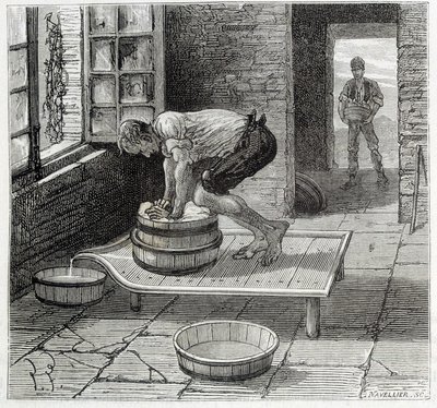 オーヴェルニュ地方のチーズ職人によるトンメの仕事 - ルイ・フィギエの「産業の驚異」にて 作： Unknown artist