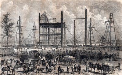 1866年4月末のパリの火星畑の作業風景 - 1867年の刻印 作： Unknown artist