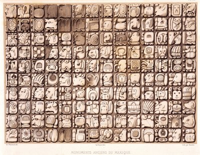 筆記用具-「メキシコの古代遺跡」にある。パレンケとメキシコ古代文明のその他の遺跡」（ブラッスール・ド・ブルブール著、パリ 作： Unknown artist